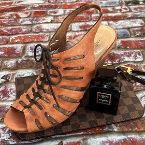 Cole Haan leather brown wedges